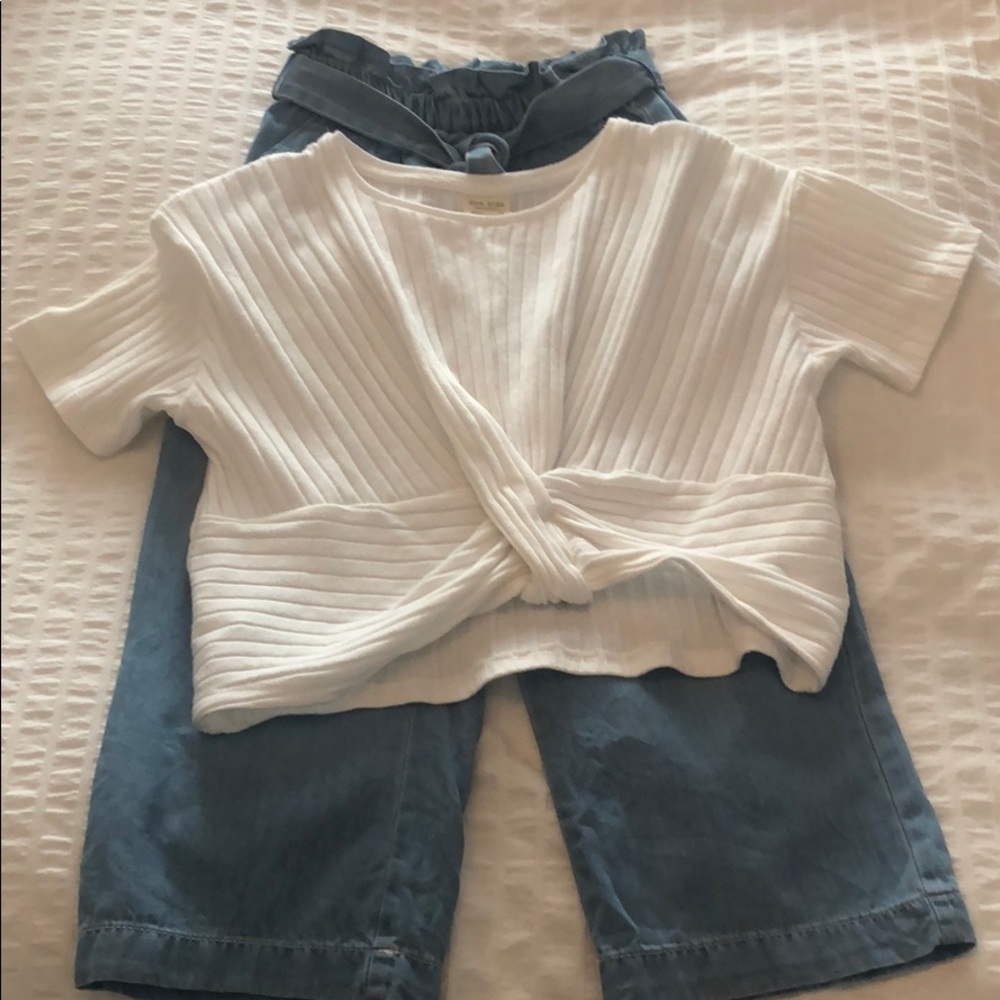 Zara girls crop pant and top